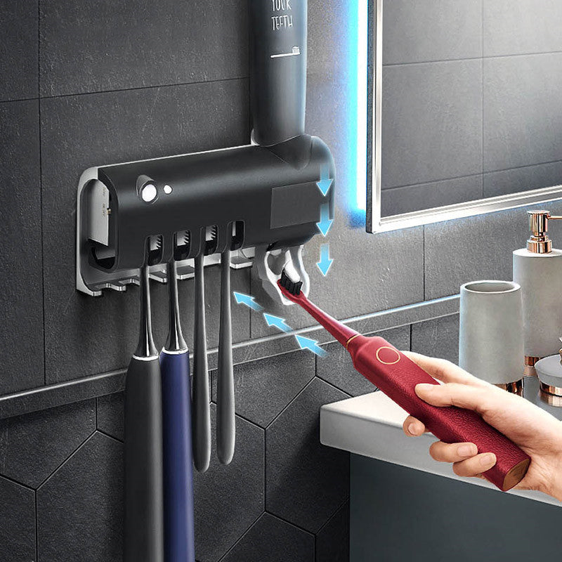Stérilisateur de Brosse à Dents UV Intelligent + Distributeur Automatique de Dentifrice