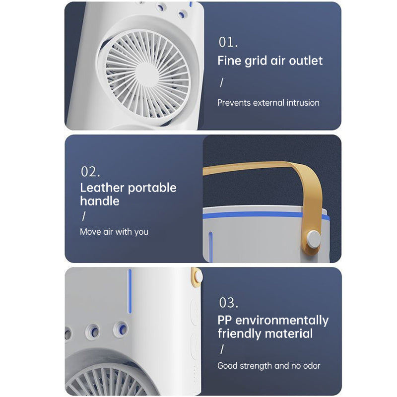 Mini Ventilateur Portable Rechargeable avec Pulvérisateur